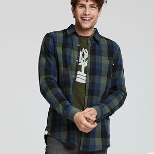 Timberland Mens Color Check Oxford Shirt Plaid Casual Button Down Shirt Size XXL